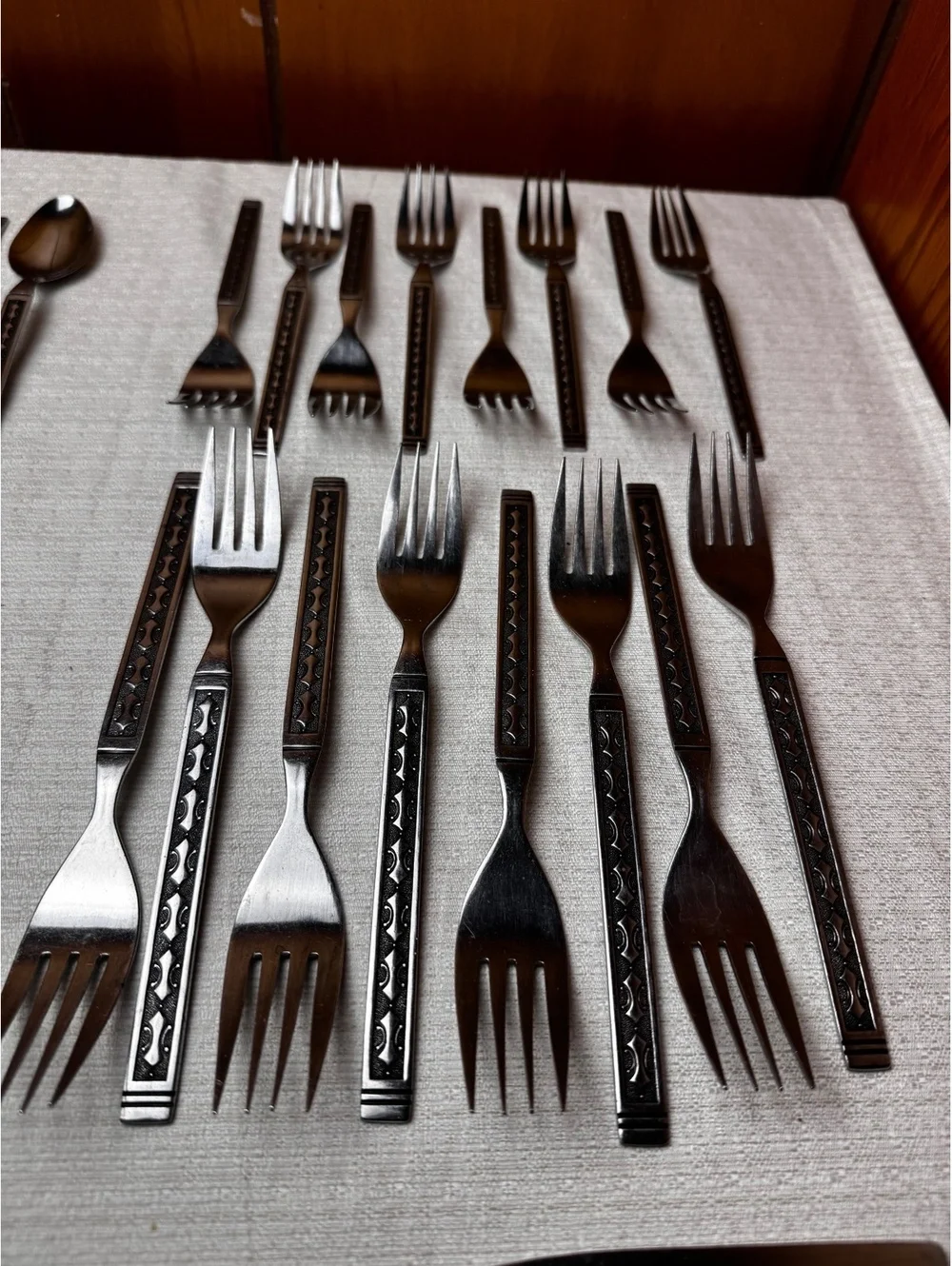 Vintage Douglass Korea Stainless Flatware Set 40 Piece Service for 8 Geometric